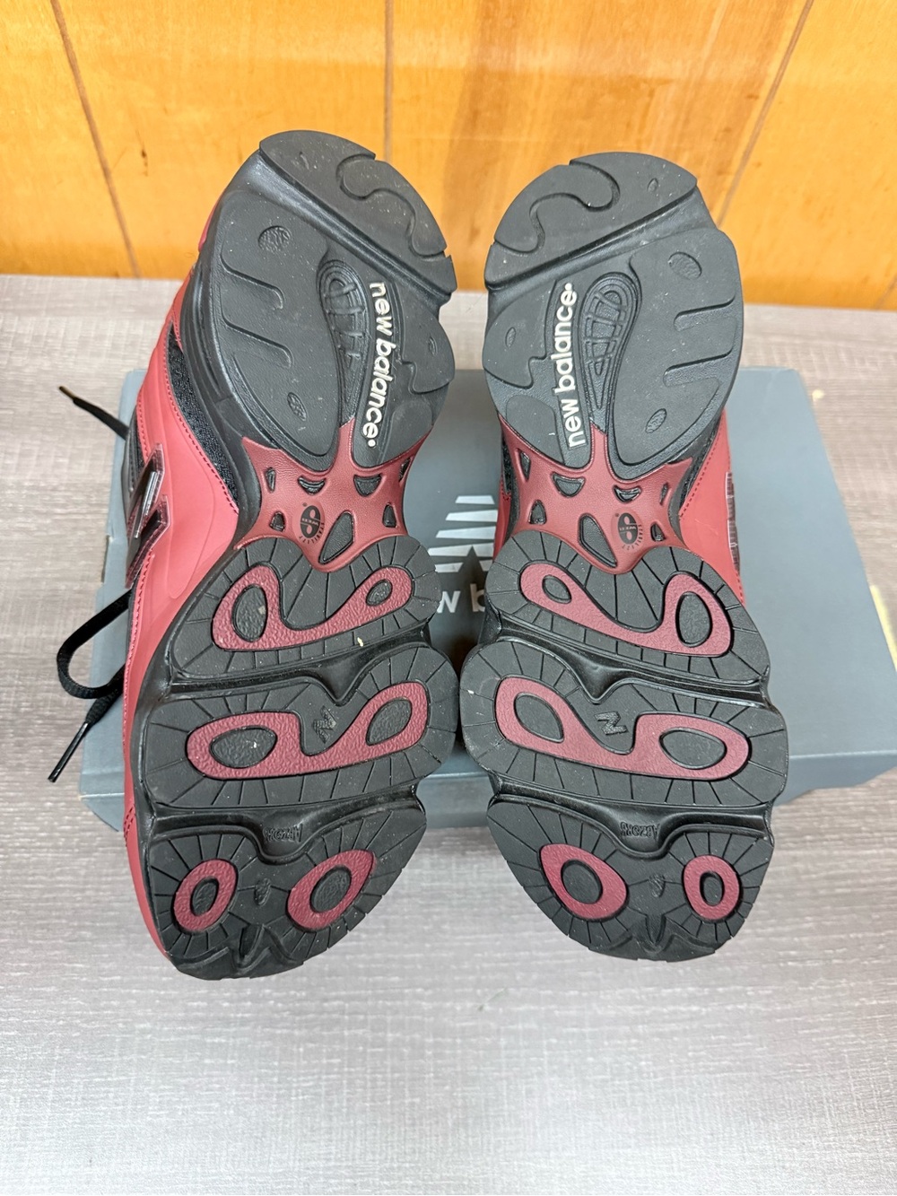 New Balance 1000 Burgundy and Black Athletic Sneakers - Picture 4 of 8